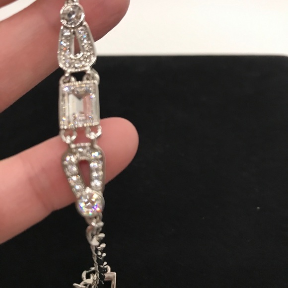 Givenchy Silver-tone Bracelet faceted Bezel Set Crystals Sparkling Bracelet - Picture 9 of 9